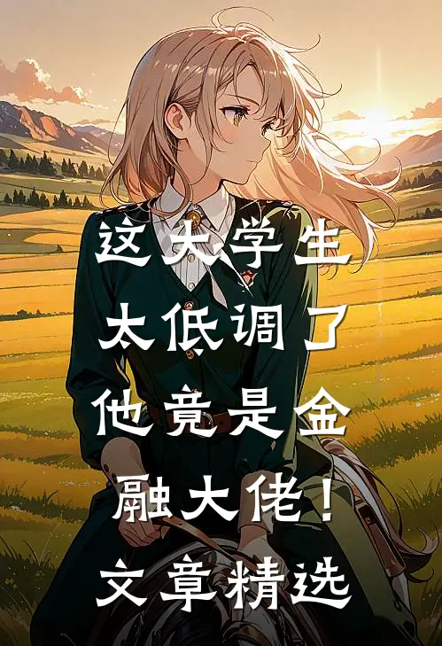 这大学生太低调了，他竟是金融大佬！文章精选